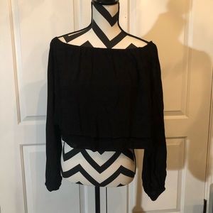Black off the shoulder top
